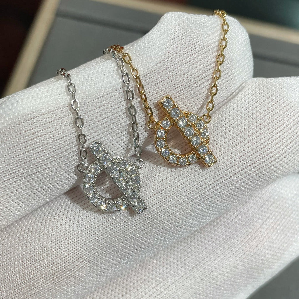Hermes Echapee Necklace Cubic Zirconia