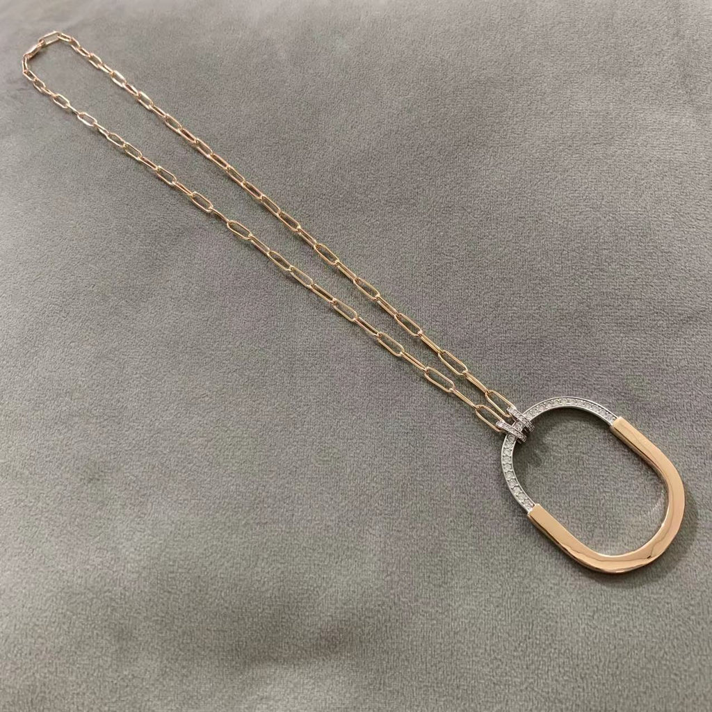 Tiffany Lock Cubic Zirconia Necklace