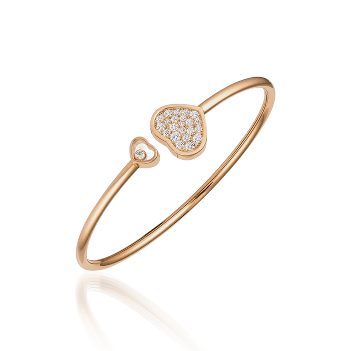 Chopard Happy Heart Pink Gold Bracelet Cubic Zirconia