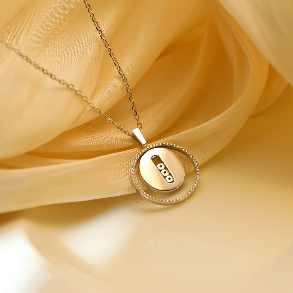 Messika Lucky Move Mm Silver Cubic Zirconia Necklace