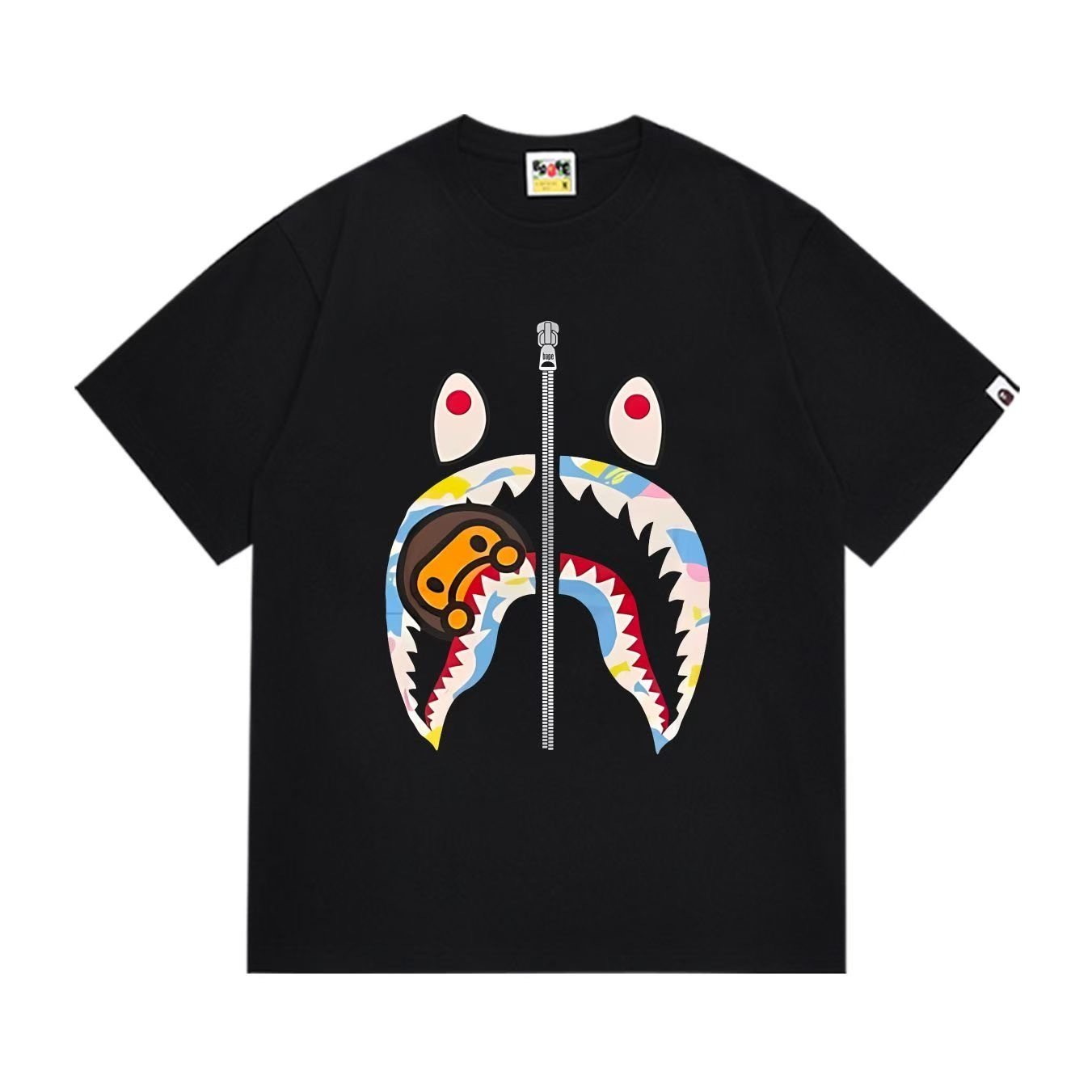 BAPE Shark Zipper Graphic T-Shirt — hero