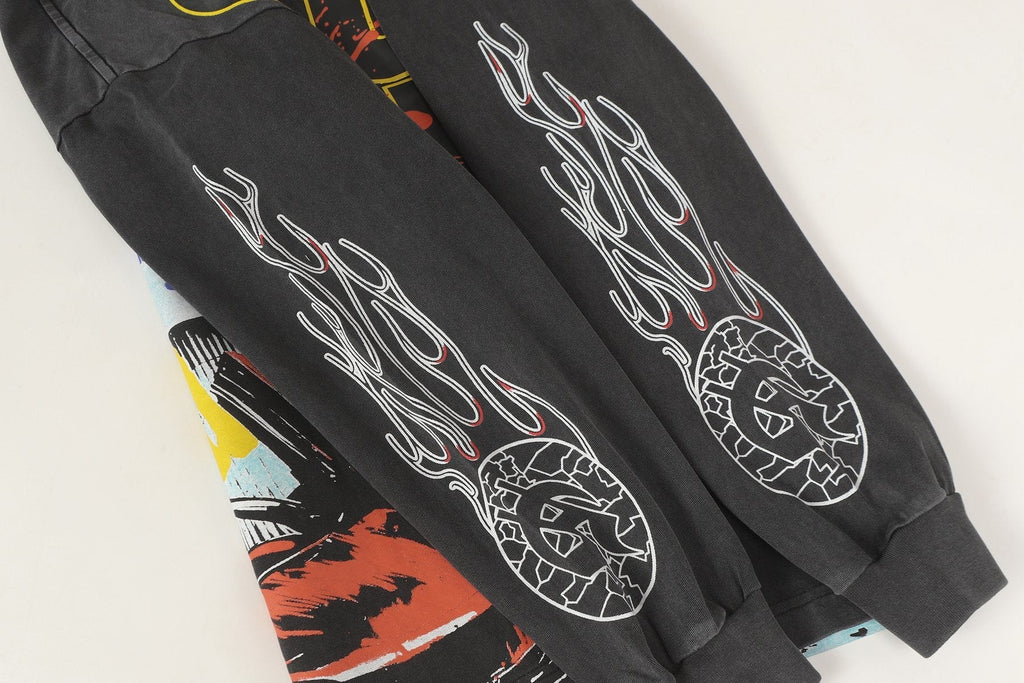 Godspeed Washed Black Rock Graphic Long-Sleeve T-Shirt — detail