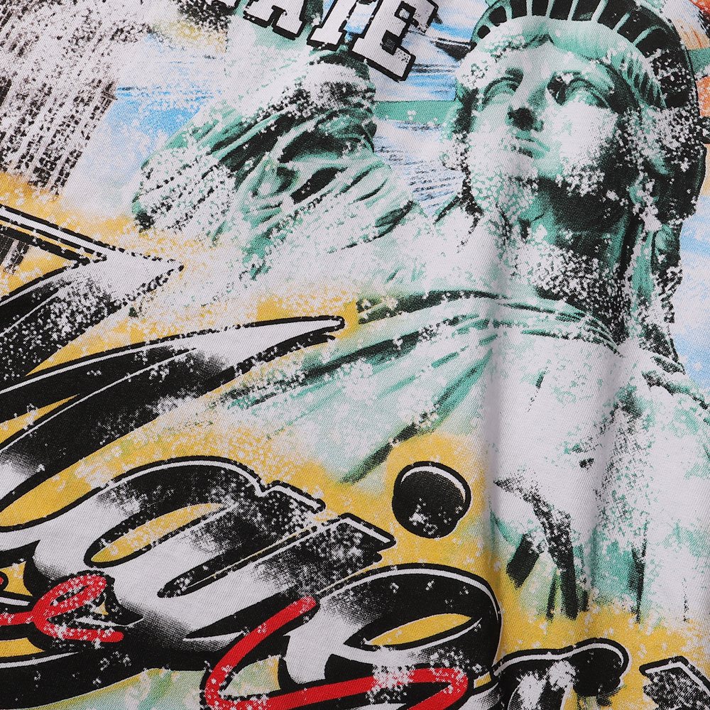 MAJESTIK Liberty Statue Rhinestone Graphic T-Shirt — detail