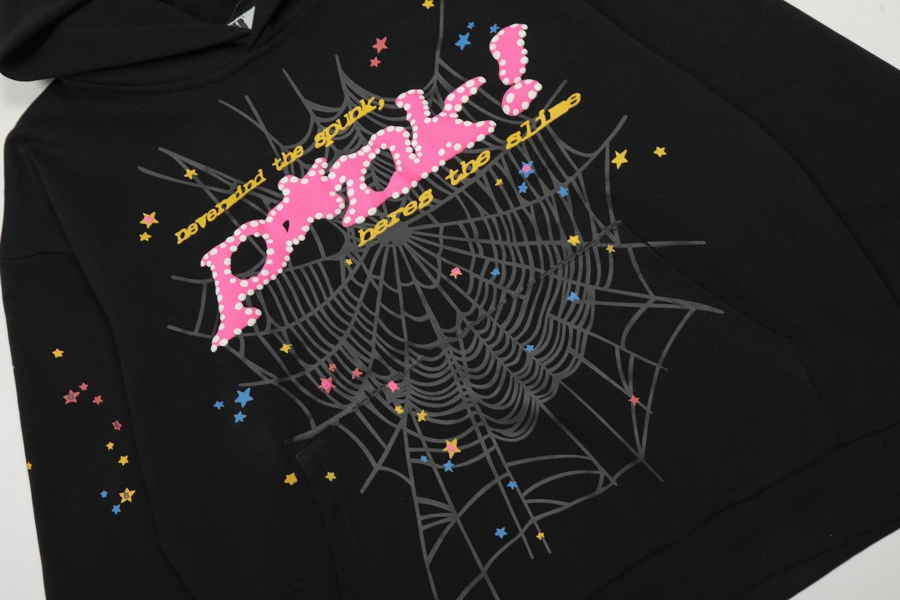 Sp5der Spiderweb Star Graphic Hoodie — detail
