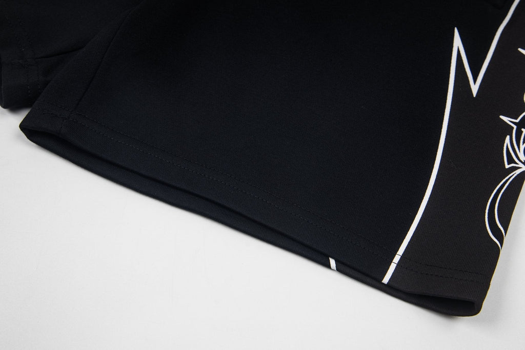 Godspeed Printed Side-Panel Drawstring Shorts — detail