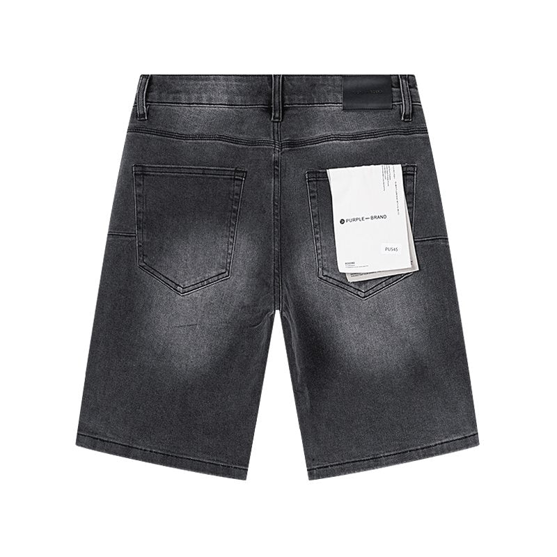 Purple Brand Rhinestone Washed Denim Shorts — back