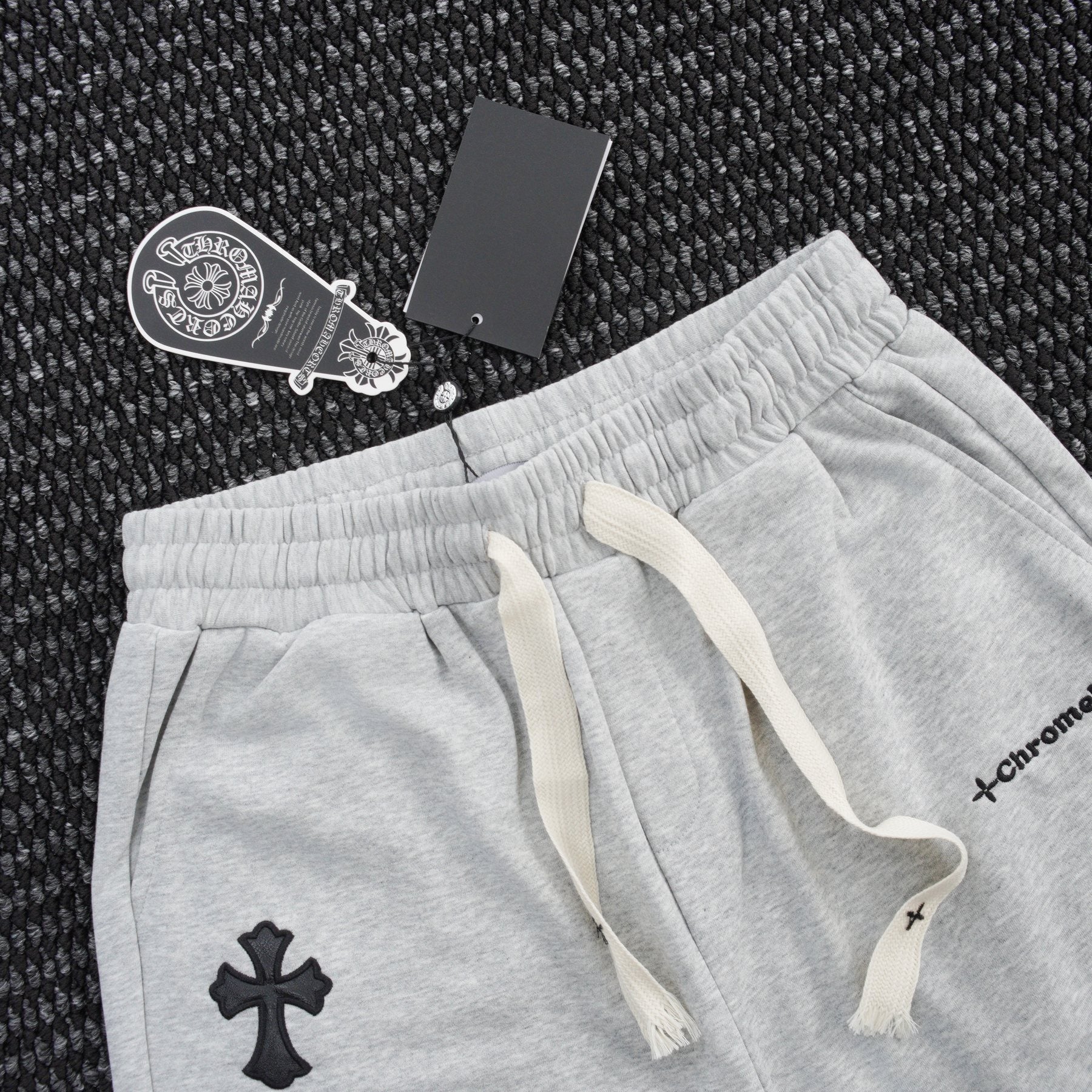 Chrome Hearts Cross Patch Drawstring Shorts — detail