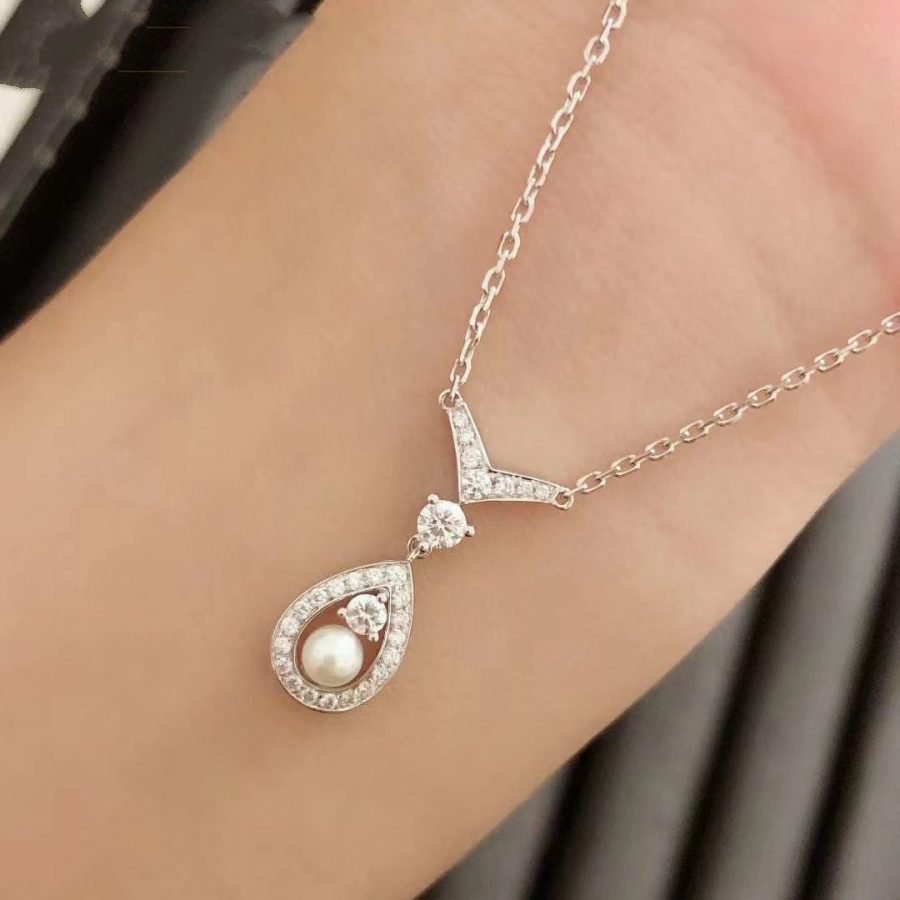 Chaumet Josephine White MOP Silver Cubic Zirconia Necklace