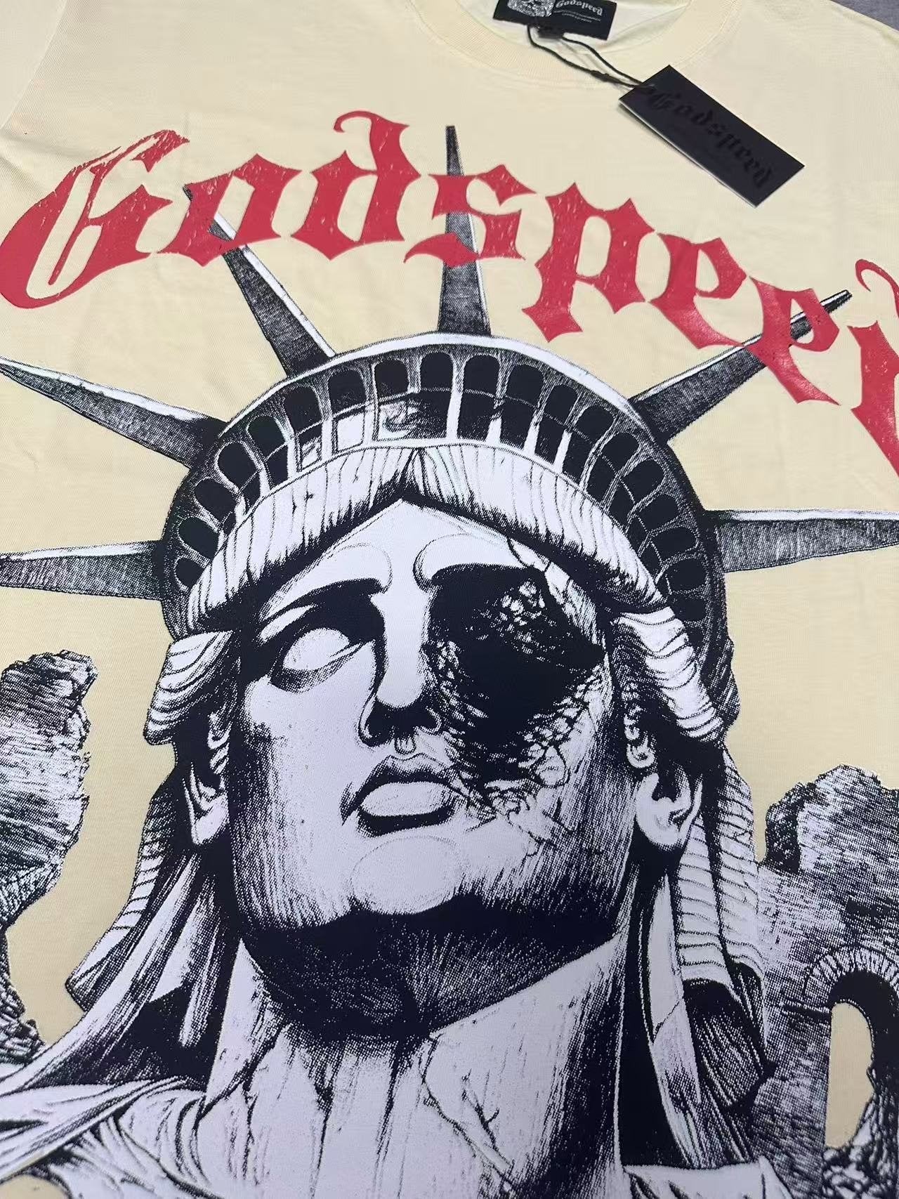 Godspeed Statue of Liberty Graphic T-Shirt — detail