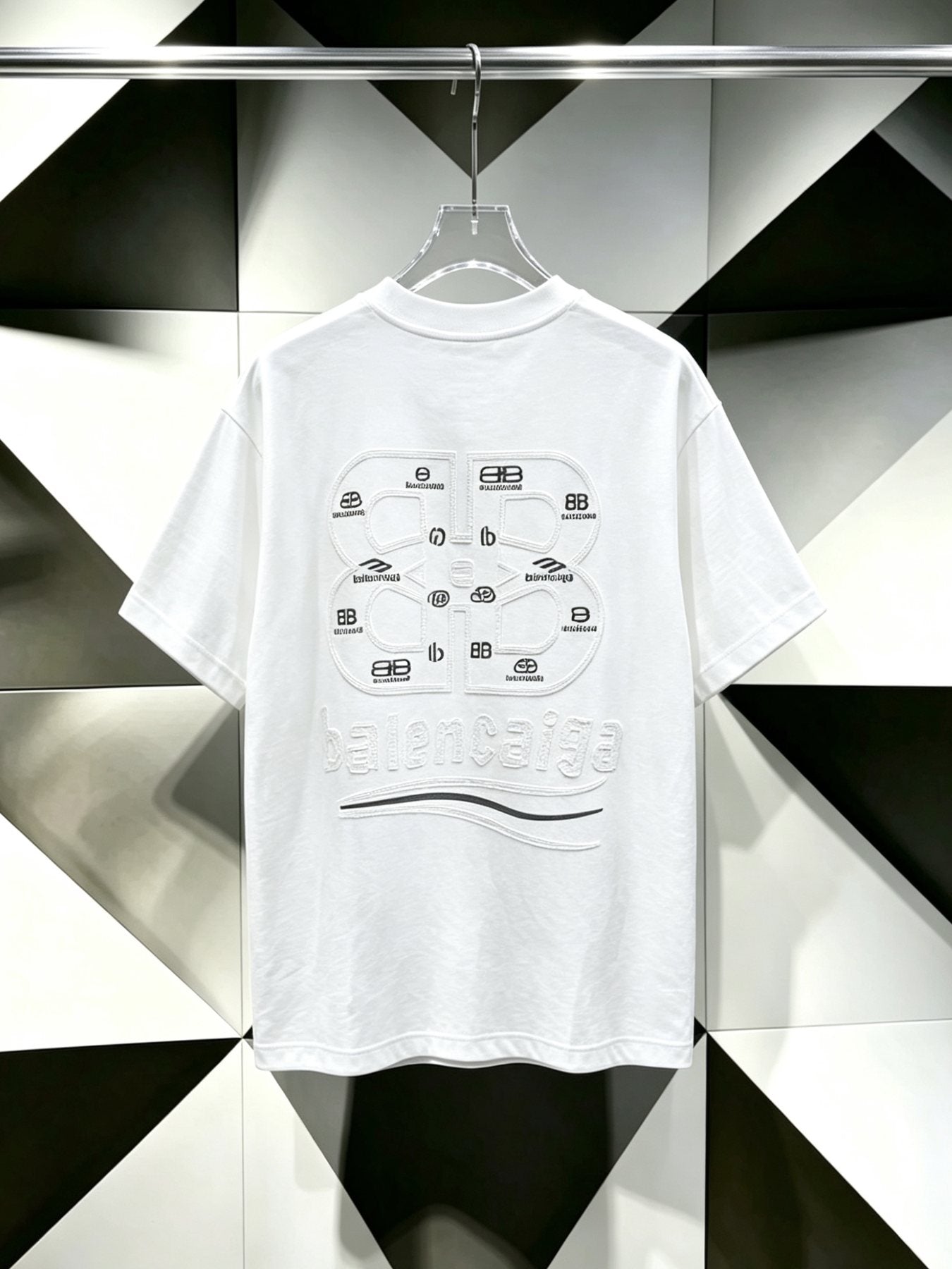 Balenciaga Logo-Panel Graphic T-Shirt — back